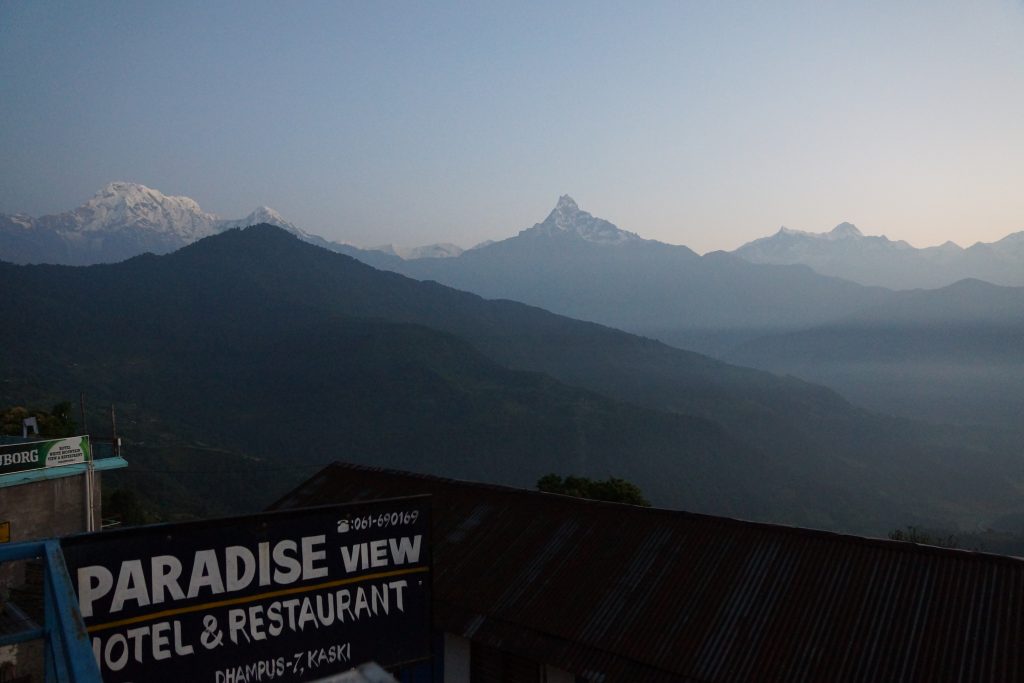 Hotel Paradise View in Dhampus before starting the Mardi Himal Trek in Nepal
