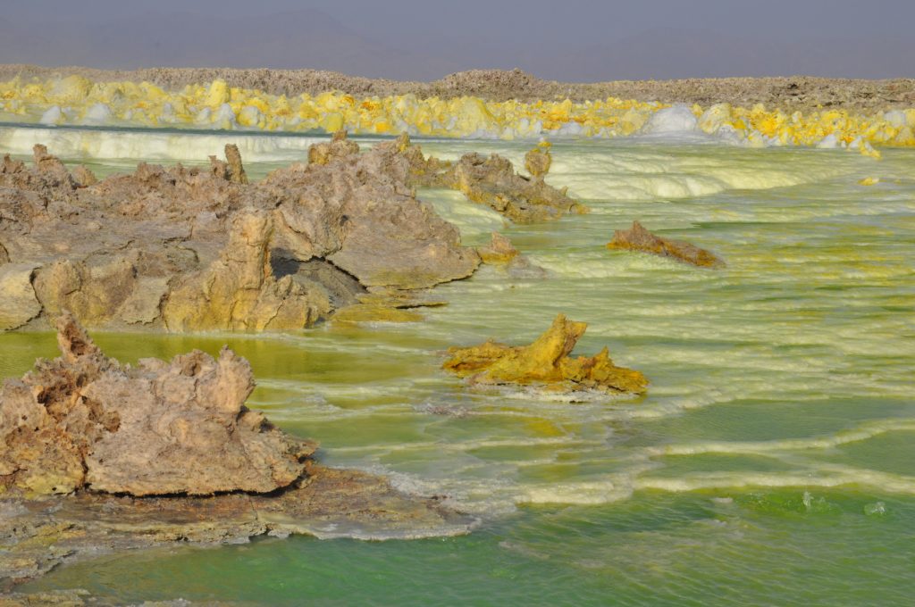 Dallol sulphor spring in Danakil Depression in Ethiopia
